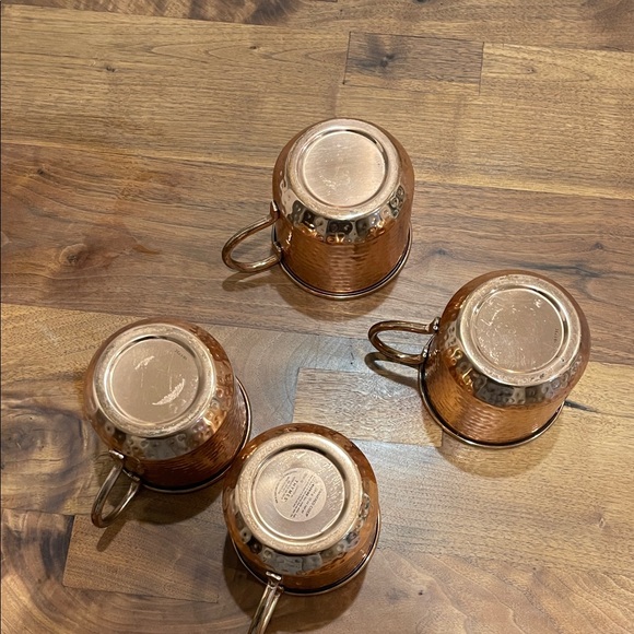 Hammered Copper Mugs Set 4 - Picture 4 of 5
